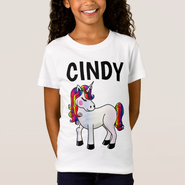 CAMISETA T-SHIRTS DE GAROTAS PERSONALIZADAS UNICORN PERSONA (Frente)
