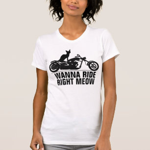 Camiseta T-shirts de gata e moto