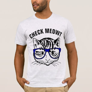Camiseta T-shirts de gato engraçadas, CHECK MEOWT