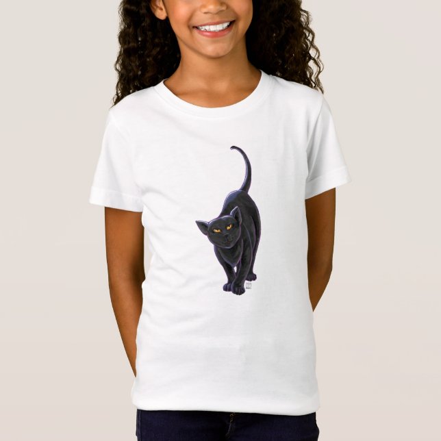 Camiseta T-Shirts de Gato Negro (Frente)