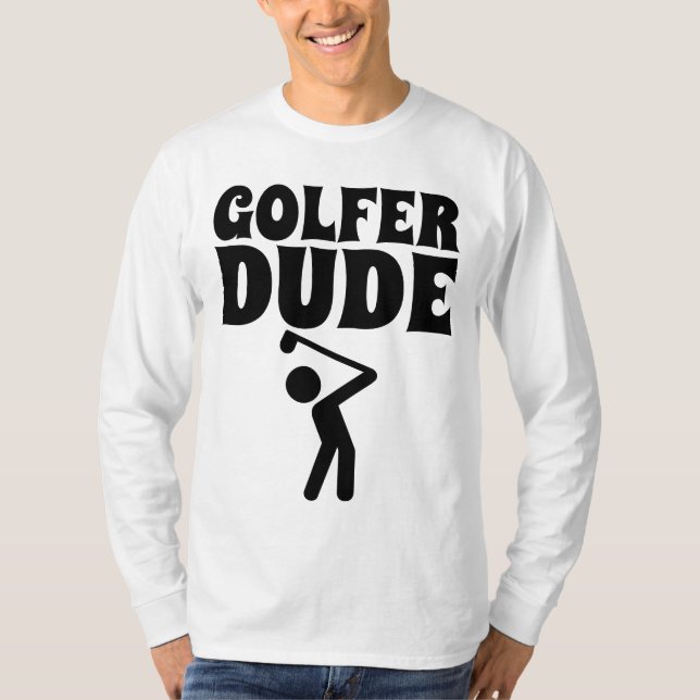 CAMISETA T-SHIRTS DE GOLFE PARA HOMENS, GOLFER DUO (Frente)