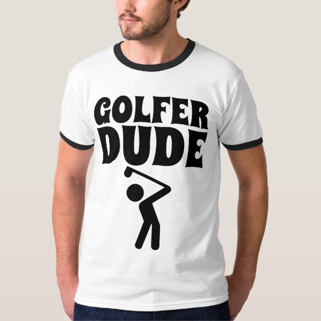 CAMISETA T-SHIRTS DE GOLFE PARA HOMENS, GOLFER DUO (Frente)