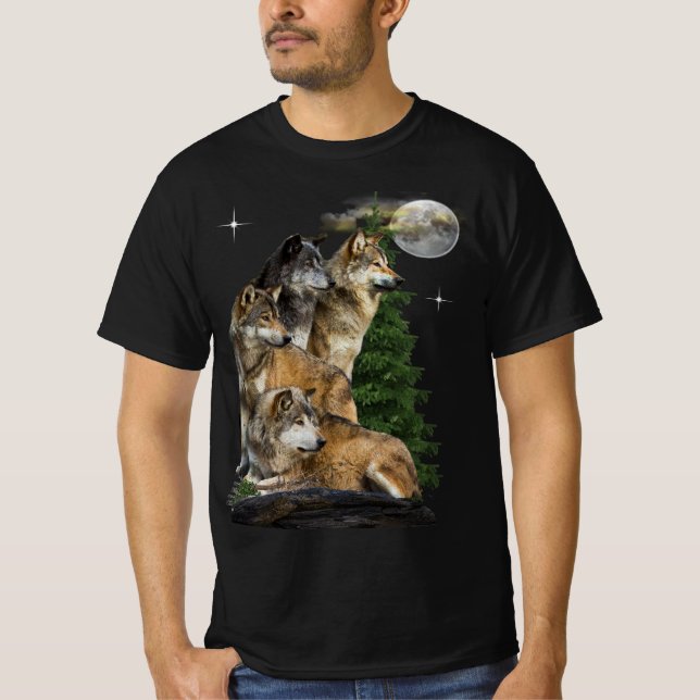 Camiseta t-shirts de lobo (Frente)