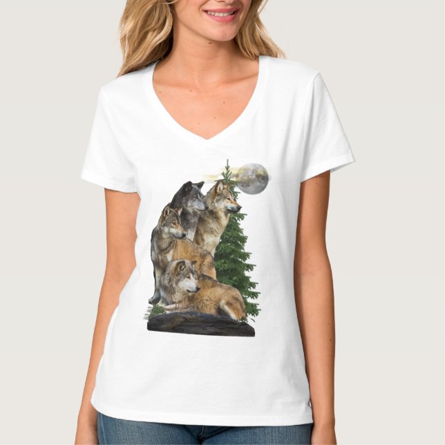 Camiseta t-shirts de lobo (Frente)