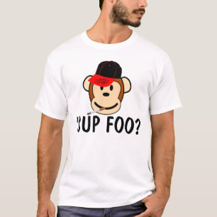 Camiseta T-shirts de macaco engraçadas, "sup foo?