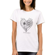 T-Shirts de margarida e flores violetas personaliz