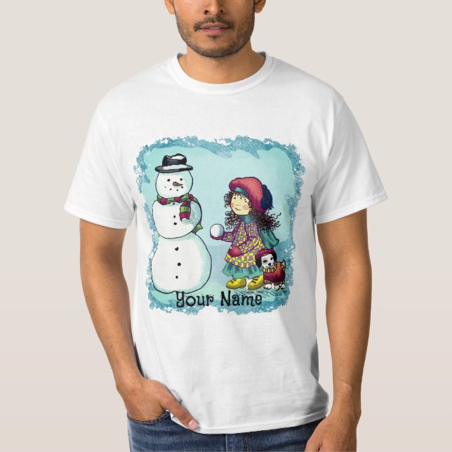 Camiseta t-shirts de moça de neve (Frente)