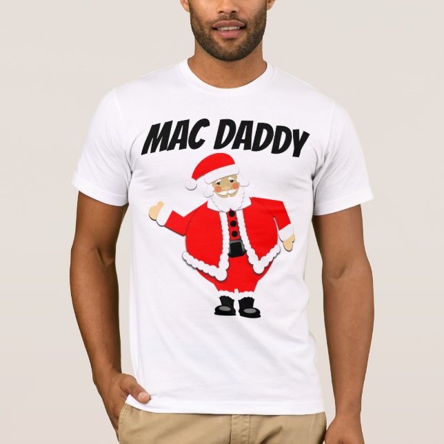 CAMISETA T-SHIRTS DE NATAL DOS HOMENS, PAI MAC (Frente)