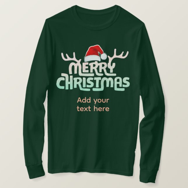 Camiseta T-Shirts de Natal Feio Personalizadas (Frente do Design)