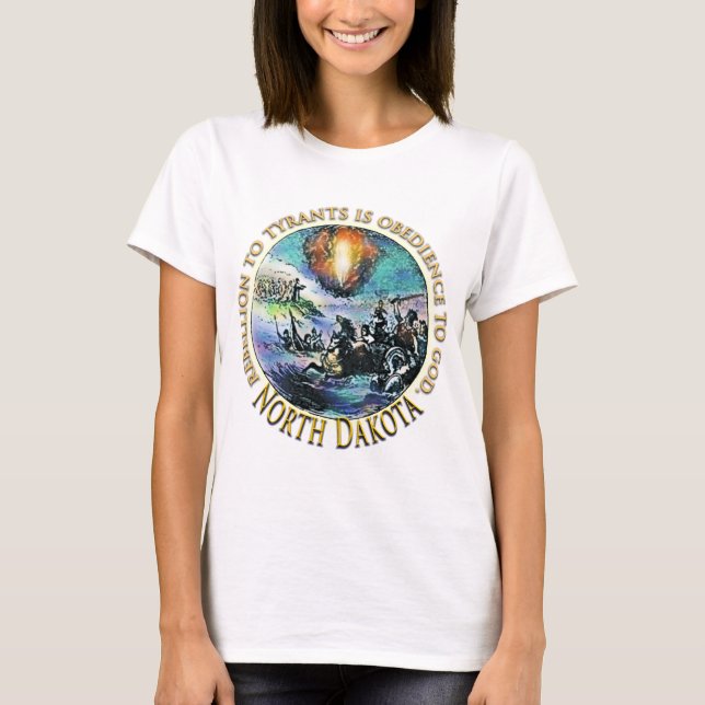 Camiseta t-shirts de North Dakota Rebellion (Frente)