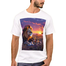 T-shirts de orgulho sunset do pai Lion