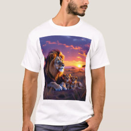 Camiseta T-shirts de orgulho sunset do pai Lion