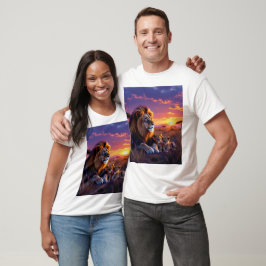 Camiseta T-shirts de orgulho sunset do pai Lion