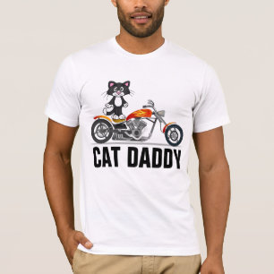 Camiseta T-shirts de Pai de gato, motocicleta