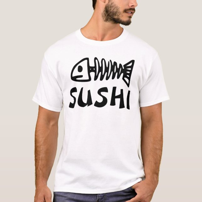 Camiseta T-shirts DE PEIXE DE SUSHI FUNNY (Frente)