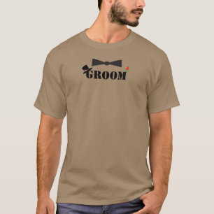 Camiseta T-shirts de Rosa vermelha do Groom Bowtie