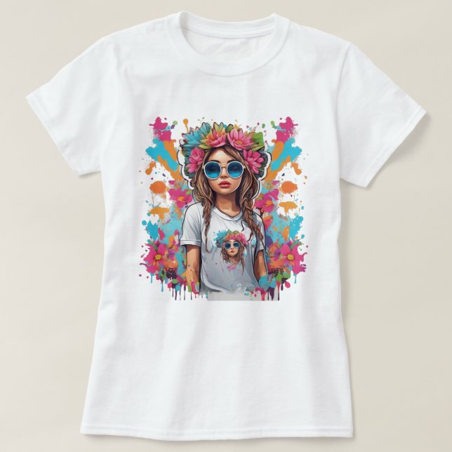 Camiseta T-Shirts de uso feminino (Frente do Design)