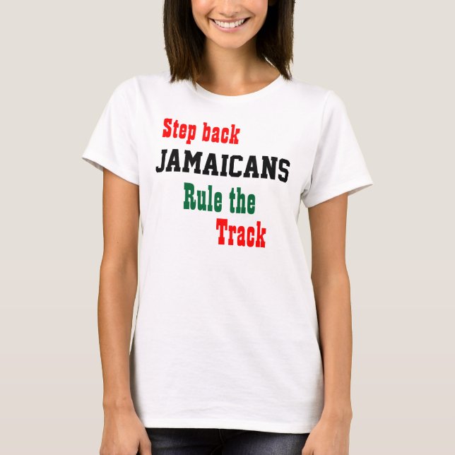 Camiseta t-shirts do time sprint da Jamaica (Frente)