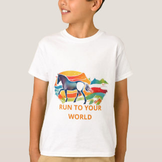 Camiseta T-Shirts dos meninos HORSE