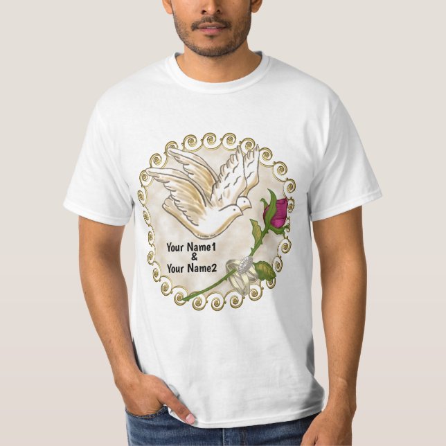 Camiseta t-shirts Dove Wedding Rings (Frente)