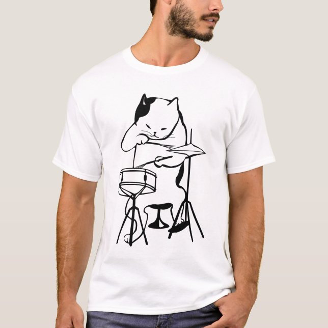 Camiseta t-shirts DRUMMER de Gato (Frente)