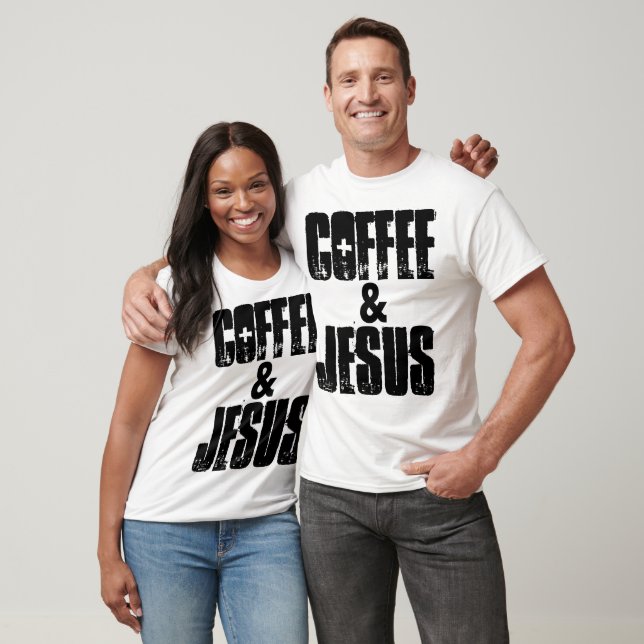 Camiseta T-shirts e capuz do CAFÉ e JESUS (Unissex)