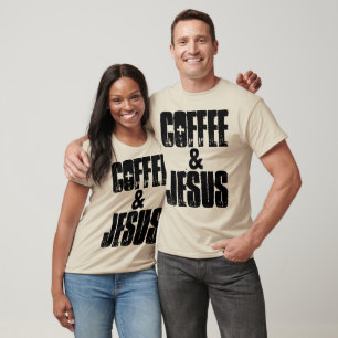 Camiseta T-shirts e capuz do CAFÉ e JESUS