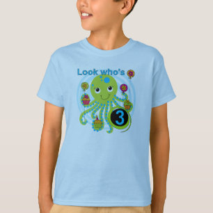 Camiseta T-shirts e dotes de polvo aniversário de 3 anos