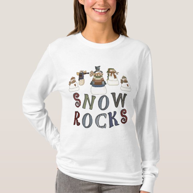 Camiseta T-shirts e presentes com rochas de neve (Frente)