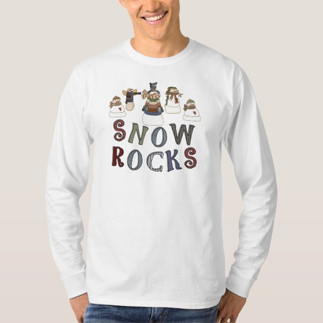 Camiseta T-shirts e presentes com rochas de neve (Frente)