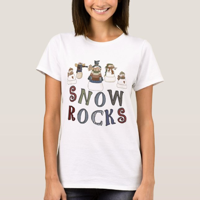 Camiseta T-shirts e presentes com rochas de neve (Frente)