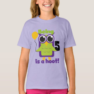 Camiseta T-shirts e presentes de 5 de Aniversário da Hoot O