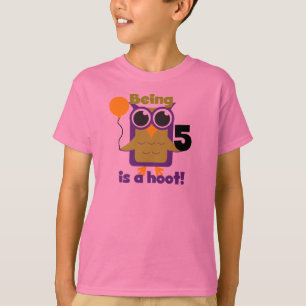 Camiseta T-shirts e presentes de 5 de Aniversário da Hoot O