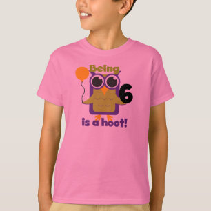 Camiseta T-shirts e presentes de 6 de Aniversário da Hoot O
