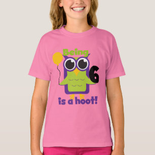 Camiseta T-shirts e presentes de 6 de Aniversário da Hoot O