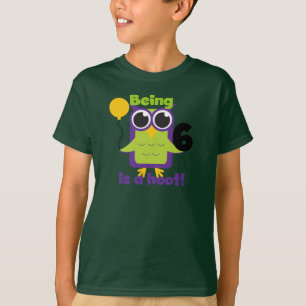 Camiseta T-shirts e presentes de 6 de Aniversário da Hoot O