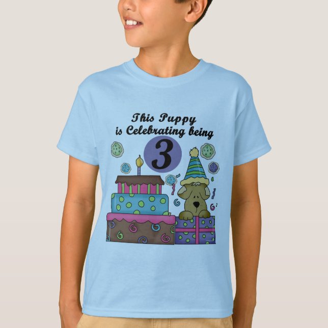 Camiseta T-shirts e presentes de aniversário de 3 anos (Frente)