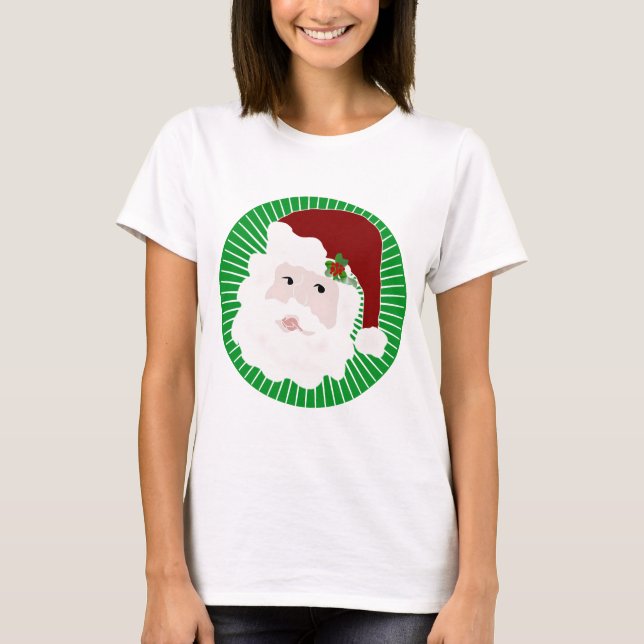 Camiseta T-shirts e presentes do Pai Natal Tradicional (Frente)