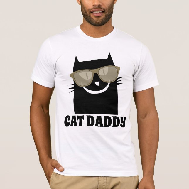Camiseta T-shirts engraçadas com PAI CAT (Frente)