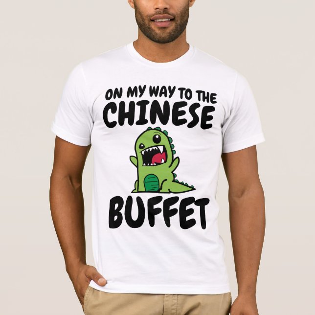 Camiseta T-shirts engraçadas de BUFFET CHINÊS (Frente)