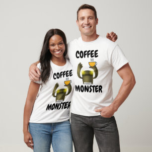 Camiseta T-shirts Engraçadas do COFFEE MONSTER