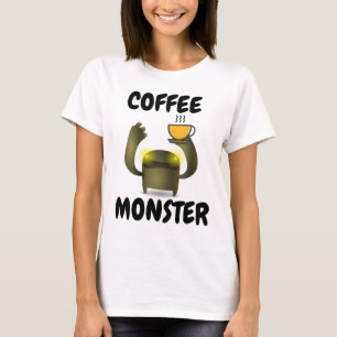 Camiseta T-shirts Engraçadas do COFFEE MONSTER