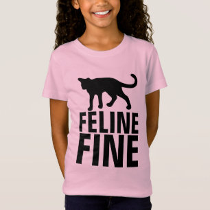 Camiseta T-shirts Engraçadas, FELINE FINE