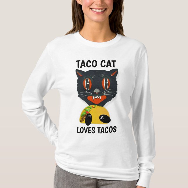 Camiseta T-shirts Engraçadas TACO CAT (Frente)