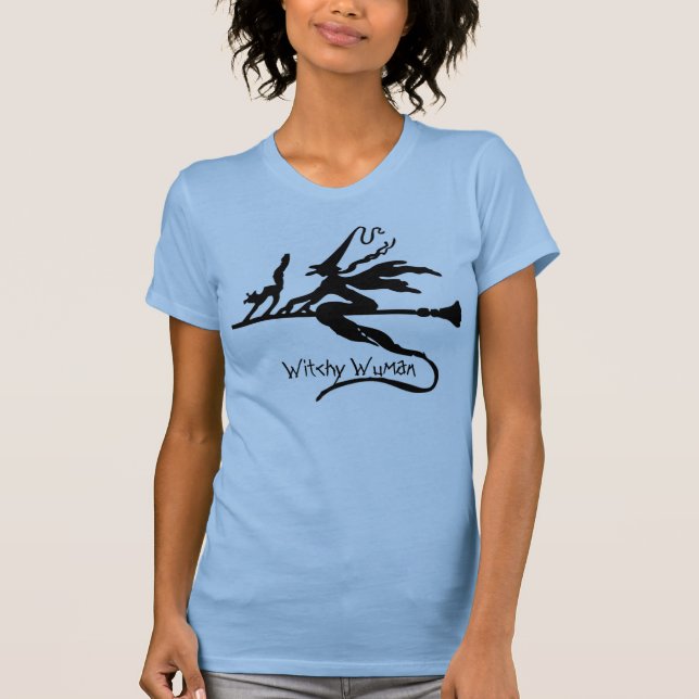 CAMISETA T-SHIRTS - ENGRAÇADO - WITCHY WUMAN HALLOWEEN (Frente)