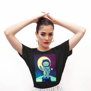CAMISETA T-SHIRTS FUNNY DE CAT ASTRONAUT