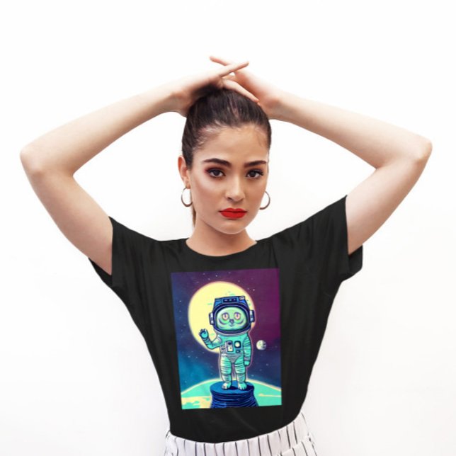 CAMISETA T-SHIRTS FUNNY DE CAT ASTRONAUT (Criador carregado)
