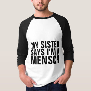 Camiseta T-shirts judaicas para Irmão, MENSCH