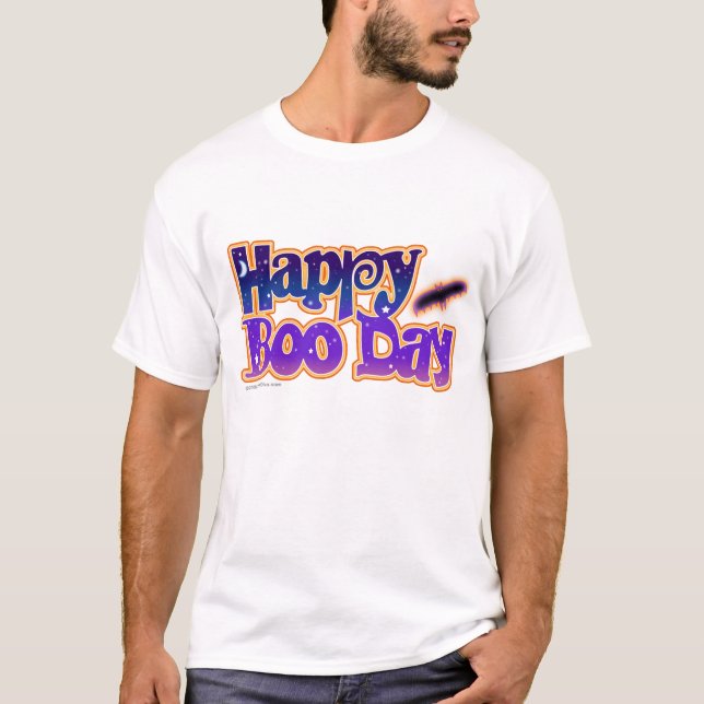 Camiseta T-shirts leves - DIA FELIZ DE BOO - Halloween (Frente)