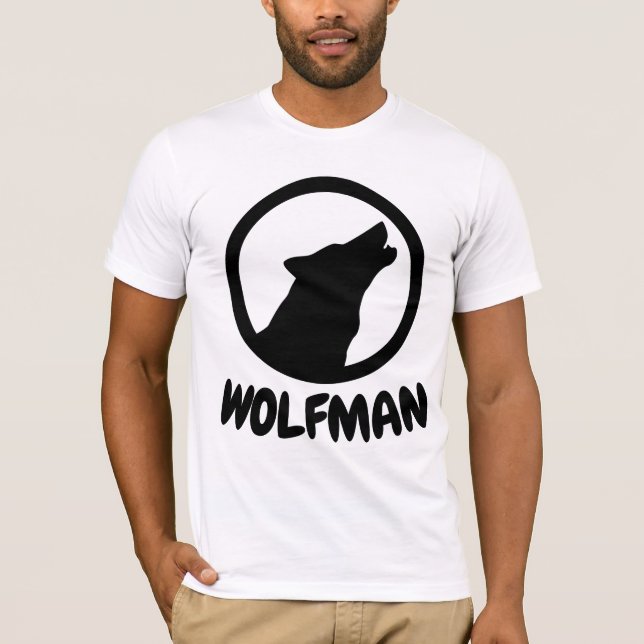 Camiseta T-shirts masculinas com graça WOLFMAN (Frente)